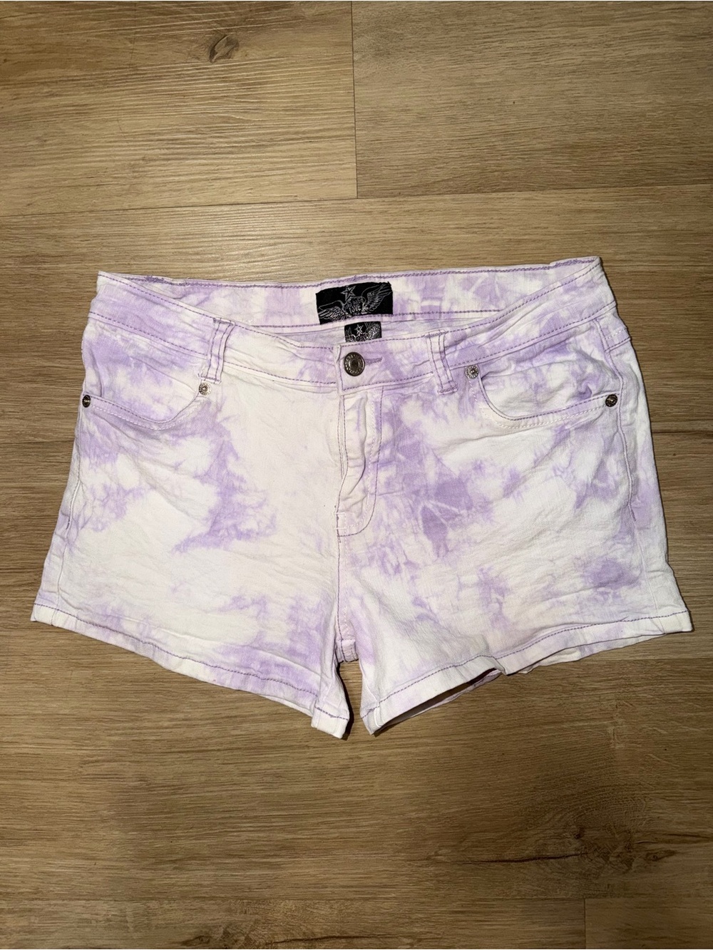 Love Lavender and White Tie-Dye Short Shorts